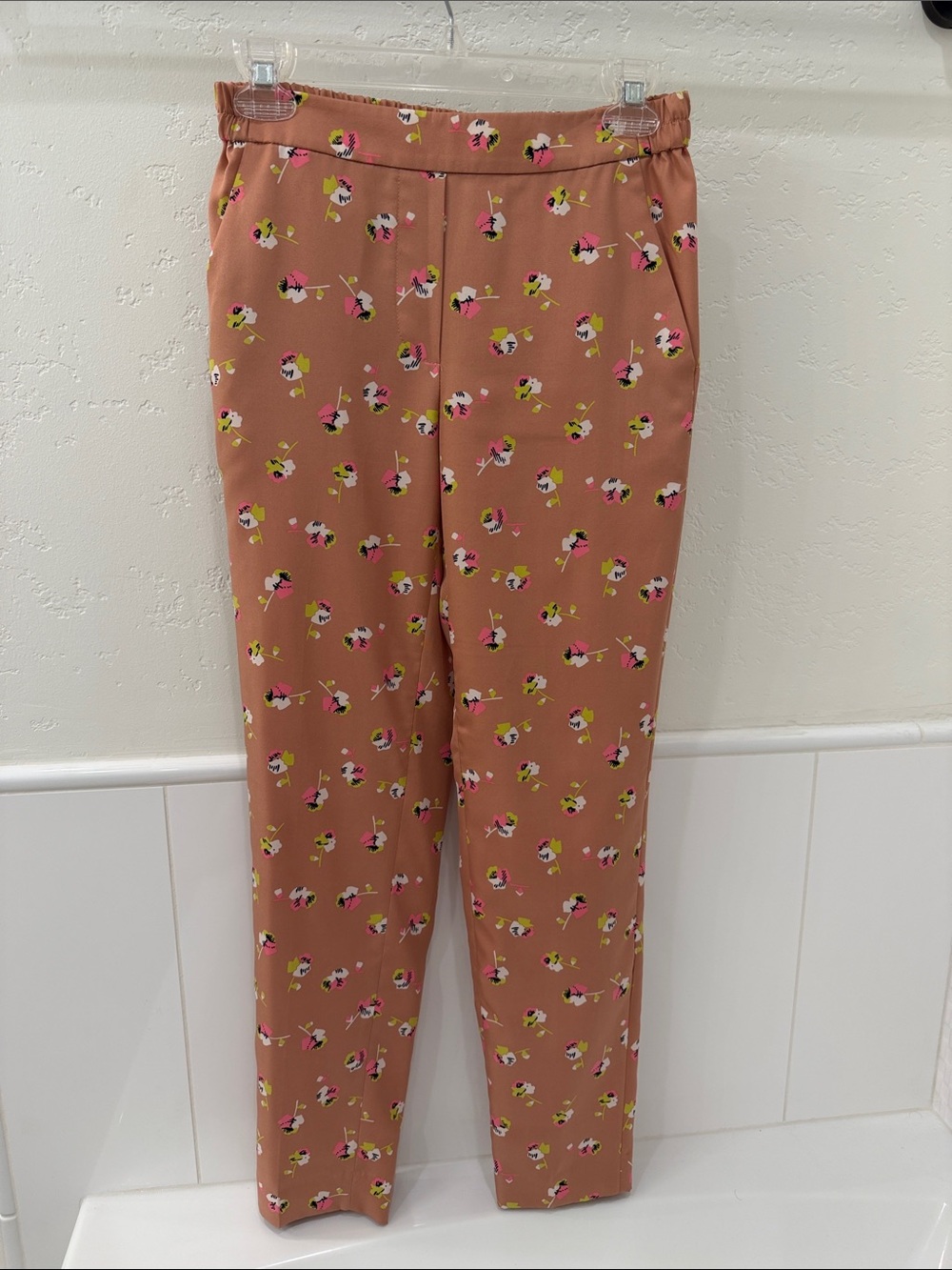 J.Crew Dusty Rose Floral Silky Tapered Pants